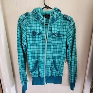 Teal checkered jacket that has only been worn once